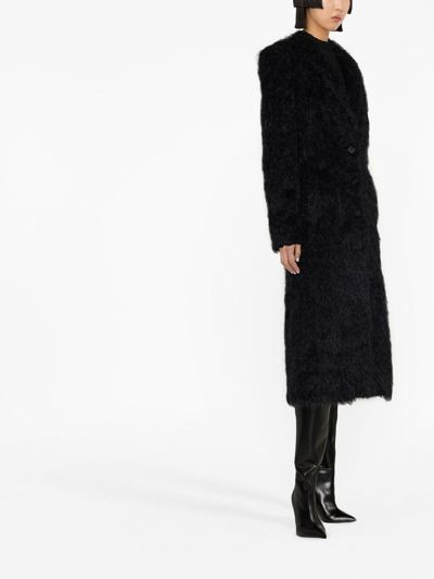 Shop Kwaidan Editions Faux-fur Button-front Coat In Black