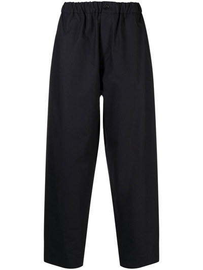 Shop Jil Sander Elasticated Straight-leg Trousers In Blue