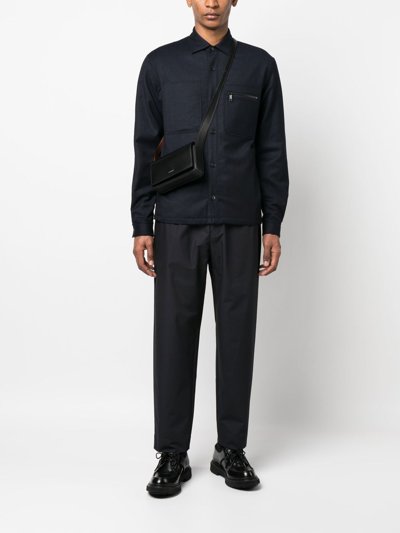 Shop Jil Sander Elasticated Straight-leg Trousers In Blue