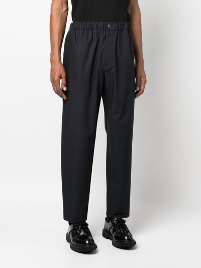 Shop Jil Sander Elasticated Straight-leg Trousers In Blue