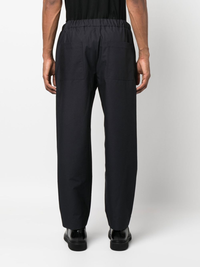 Shop Jil Sander Elasticated Straight-leg Trousers In Blue