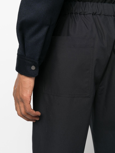 Shop Jil Sander Elasticated Straight-leg Trousers In Blue