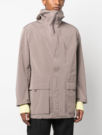 Y-3 Nylon Parka In Brown