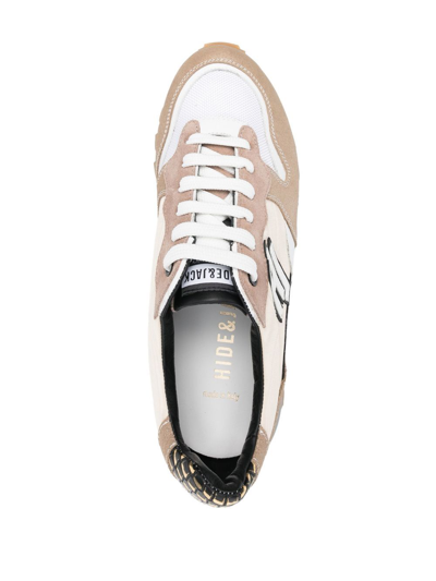 Shop Hide & Jack Panelled Lace-up Sneakers In Neutrals
