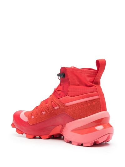 Shop Mm6 Maison Margiela Cross High-top Sneakers In Red