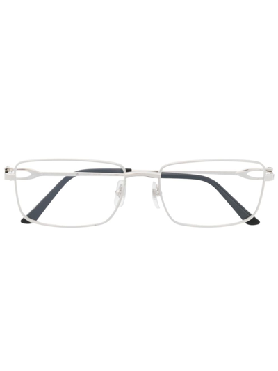 Shop Cartier Rectangle-frame Glasses In Silver