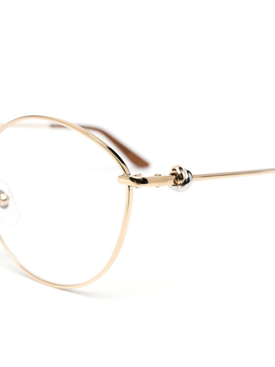 Shop Cartier Round-frame Gold-tone Glasses