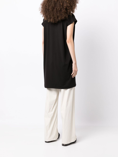 Eileen Fisher V-neck Short-sleeve Mini Dress In Black