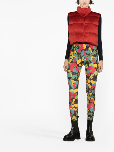 Shop La Doublej Floral-print Leggings In Green