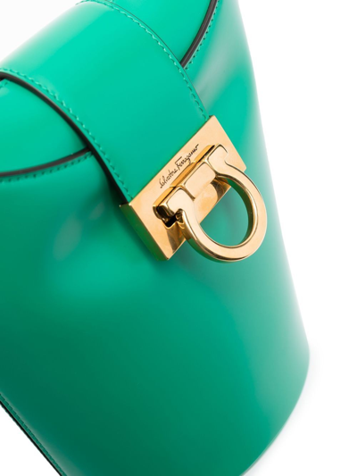 Shop Ferragamo Trifolio Bucket Bag In Green