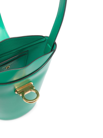 Shop Ferragamo Trifolio Bucket Bag In Green