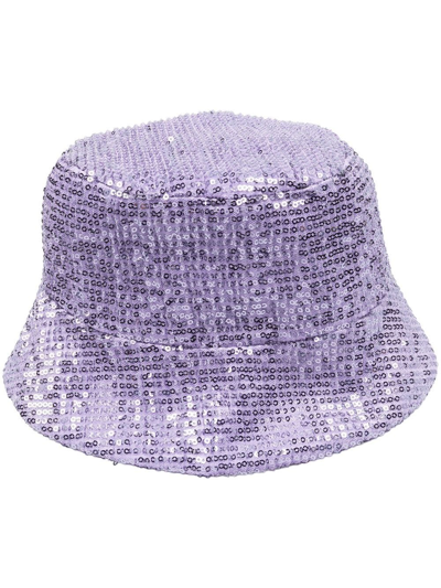 Shop Dorothee Schumacher Sequin Embellished Bucket Hat In Purple