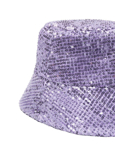 Shop Dorothee Schumacher Sequin Embellished Bucket Hat In Purple