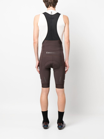 Shop Pas Normal Studios Essential Thermal Cycling Bib Shorts In Brown