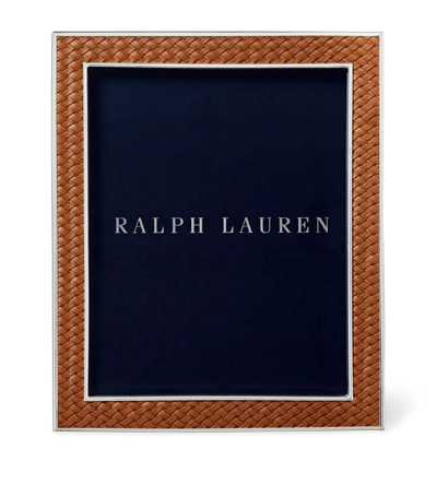 Shop Ralph Lauren Leather Brockton Photo Frame (5" X 7") In Black