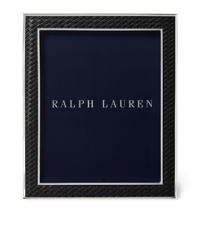 Shop Ralph Lauren Leather Brockton Photo Frame (8" X 10") In Black