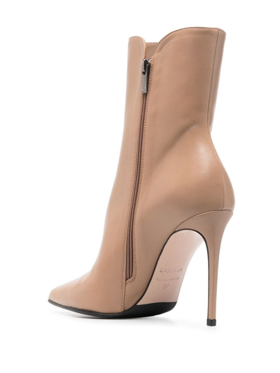 Shop Le Silla 110mm Eva Leather Ankle Boots In Brown