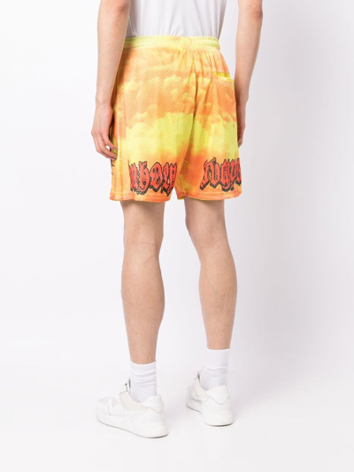 Market Graphic-print Mesh Shorts In Yellow