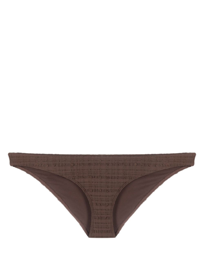 Shop Form And Fold Textured Bikini Bottoms In Brown