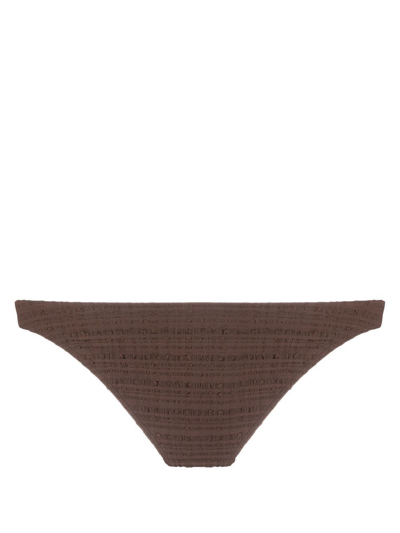 Shop Form And Fold Textured Bikini Bottoms In Brown