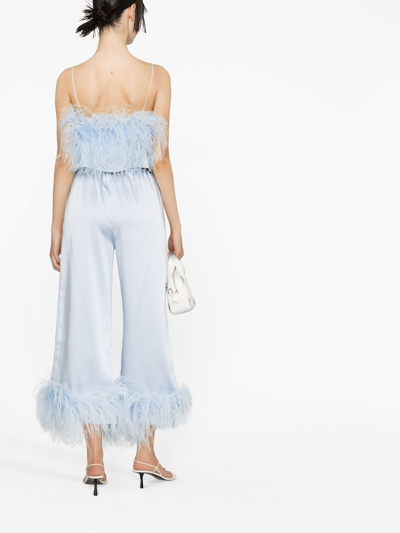 16arlington Poppy Feather-trim Camisole In Blue