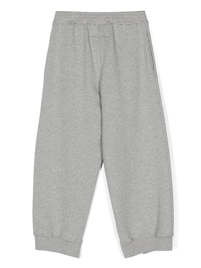 Shop Mm6 Maison Margiela Logo-print Cotton Track Pants In Grey