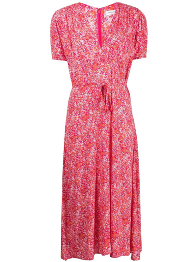 Shop Faithfull The Brand Raphaela Floral Midi Dress In Pink