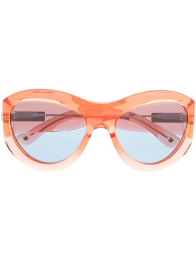 Dsquared2 Hype Round-frame Tinted Sunglasses In Orange | ModeSens