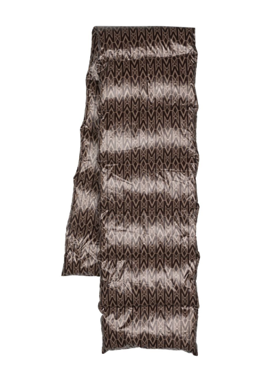 Shop Mackage Monogram Quilted Scarf In Brown