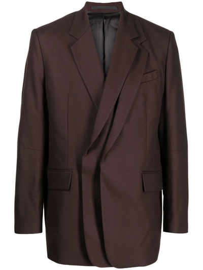 Songzio Layered Notched Blazer In Brown