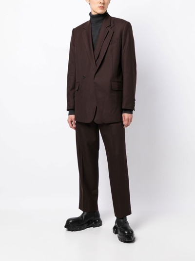 Songzio Layered Notched Blazer In Brown