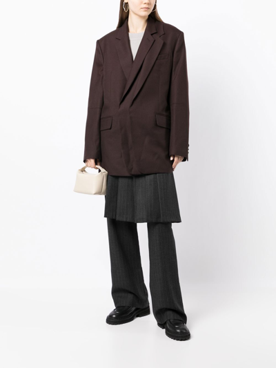 Songzio Layered Notched Blazer In Brown