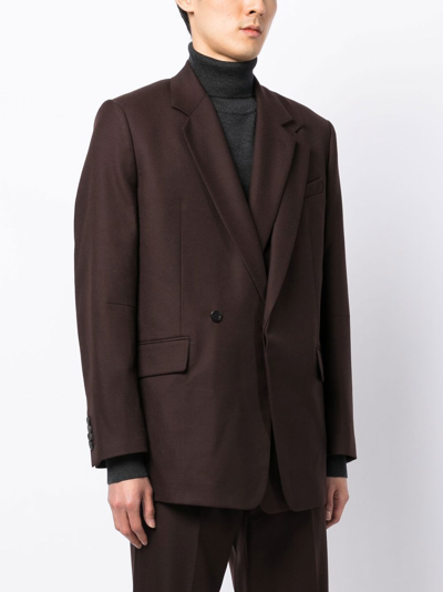 Songzio Layered Notched Blazer In Brown