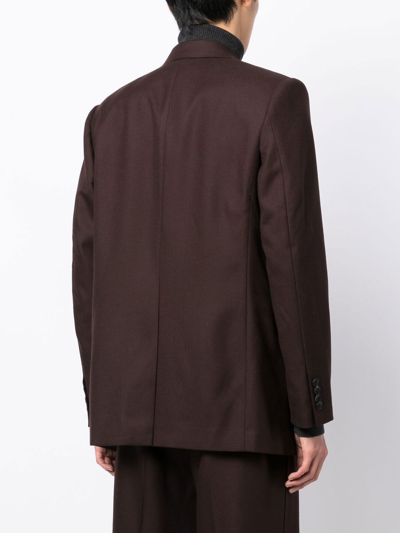 Songzio Layered Notched Blazer In Brown
