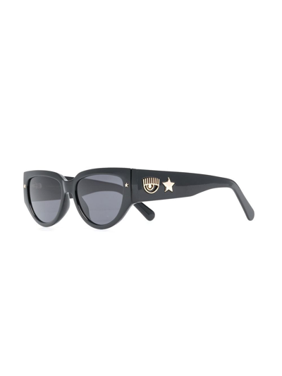 Shop Chiara Ferragni Cf7014/s Cat-eye Sunglasses In Black