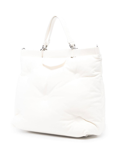 Shop Maison Margiela Medium Glam Slam Tote Bag In White