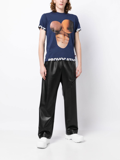 Shop Walter Van Beirendonck Body Print Cotton T-shirt In Blue