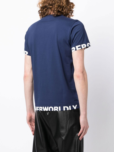 Shop Walter Van Beirendonck Body Print Cotton T-shirt In Blue