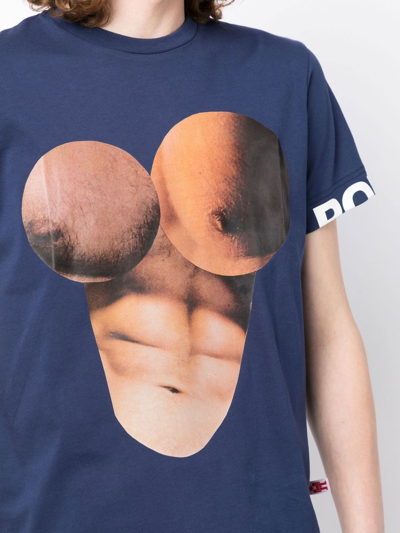 Walter Van Beirendonck Body Print Cotton T-shirt In Blue