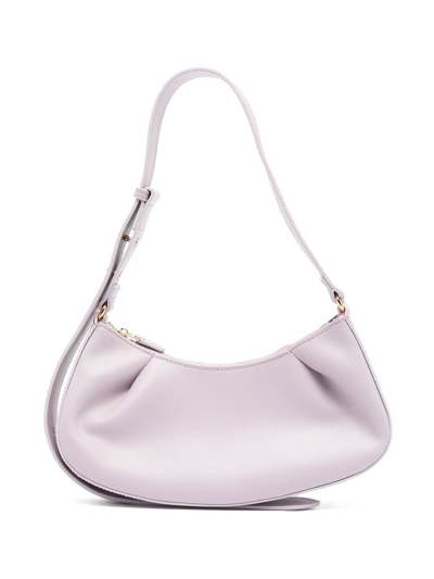 Shop Elleme Dimple Moon Leather Mini Bag In Purple