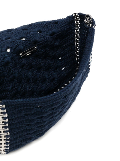 Shop Paco Rabanne Large Knit Shoulder Bag In Blue