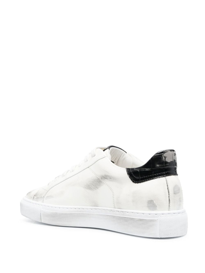 Shop Hide & Jack Worn-effect Low-top Sneakers In White