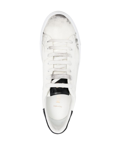 Shop Hide & Jack Worn-effect Low-top Sneakers In White