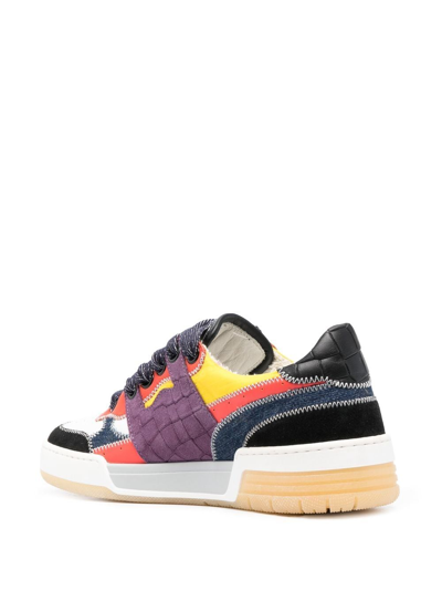 Hide & Jack Raby Colour-block Low-top Sneakers In Black