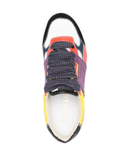 Hide & Jack Raby Colour-block Low-top Sneakers In Black