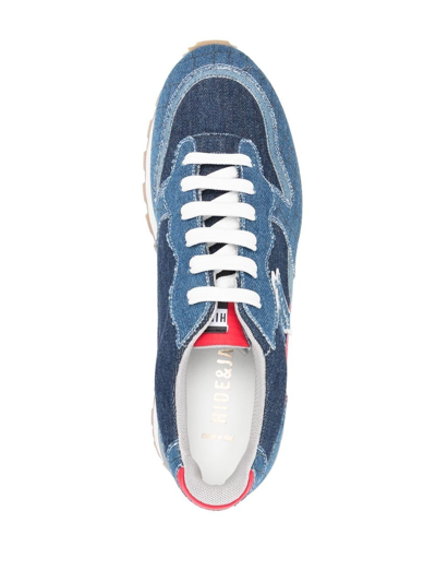 Shop Hide & Jack Over Denim Low-top Sneakers In Blue