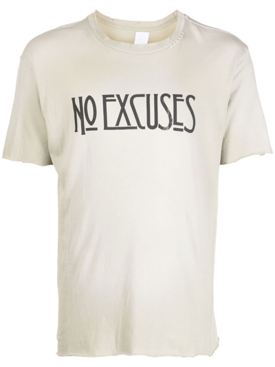 Shop Alchemist 'no Excuses' Print Cotton T-shirt In Grey
