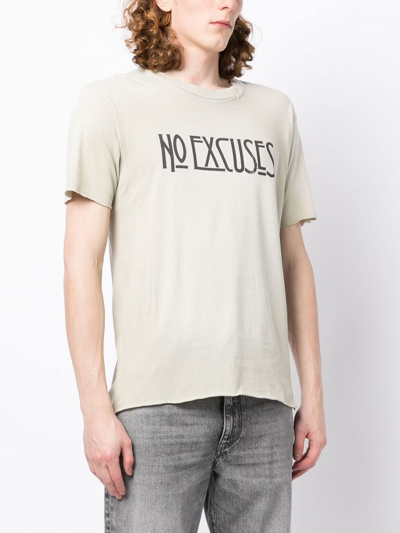 Shop Alchemist 'no Excuses' Print Cotton T-shirt In Grey