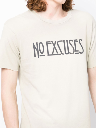 Shop Alchemist 'no Excuses' Print Cotton T-shirt In Grey