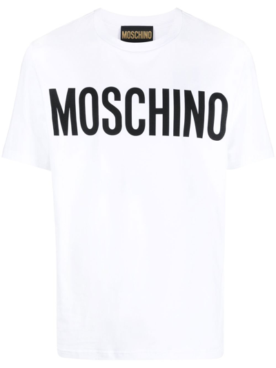 Shop Moschino Logo-print Short-sleeve T-shirt In White